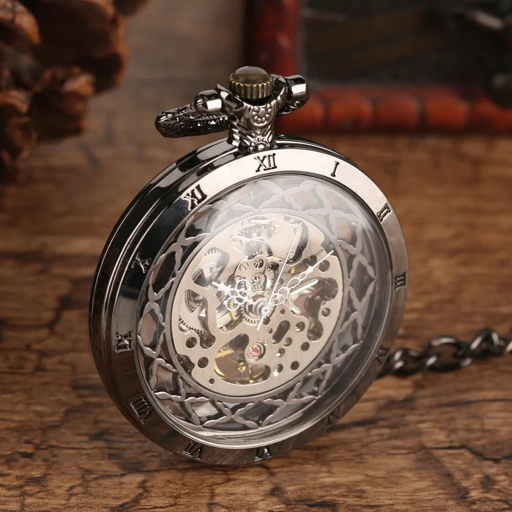 Transparent Skeleton Pocket Watch
