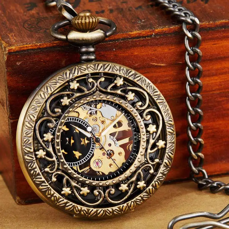 Ancient Antique Steampunk Mechanical Pocket Watch
