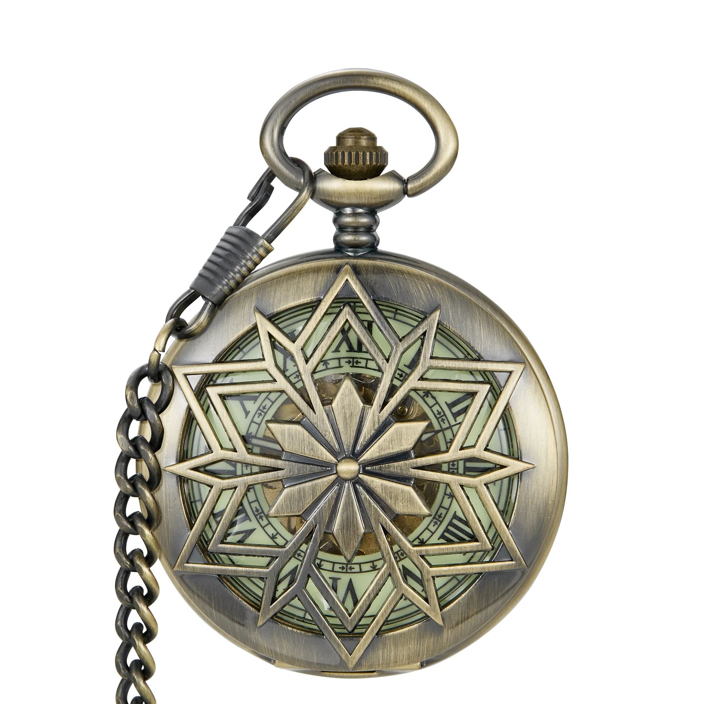 Maple Leaves Mechanical Pocket Watch