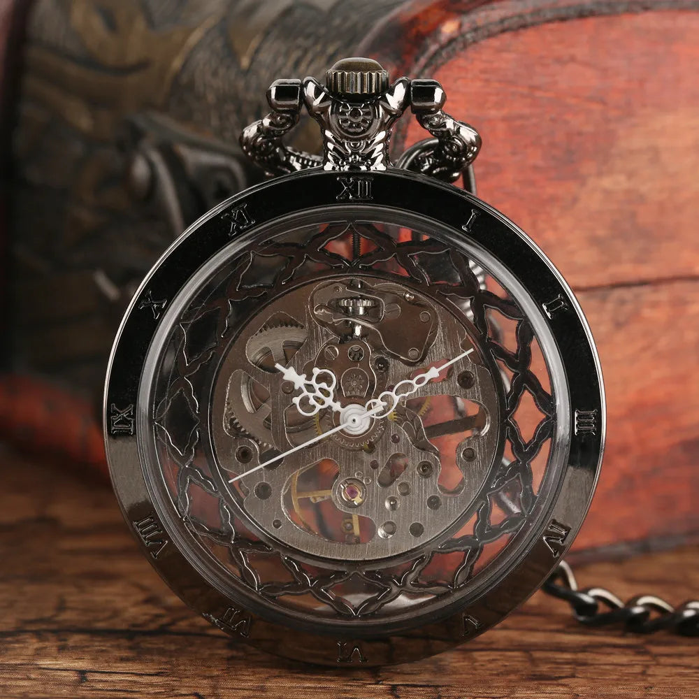 Transparent Skeleton Pocket Watch