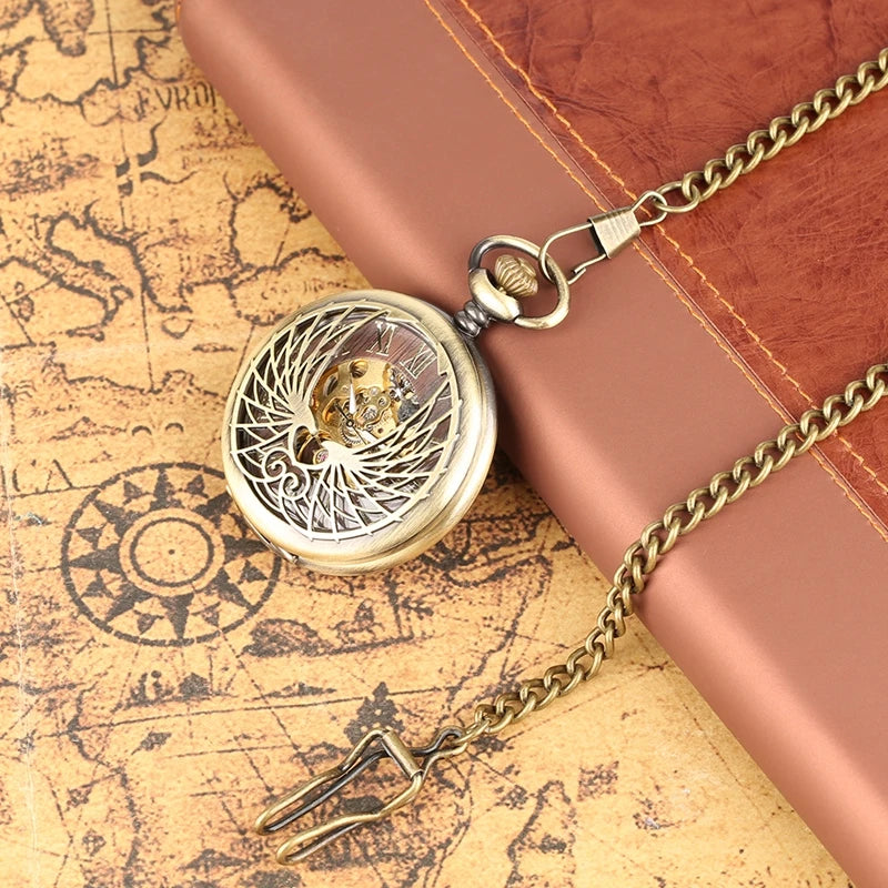 Steampunk Hollow Heart Pocket Watch