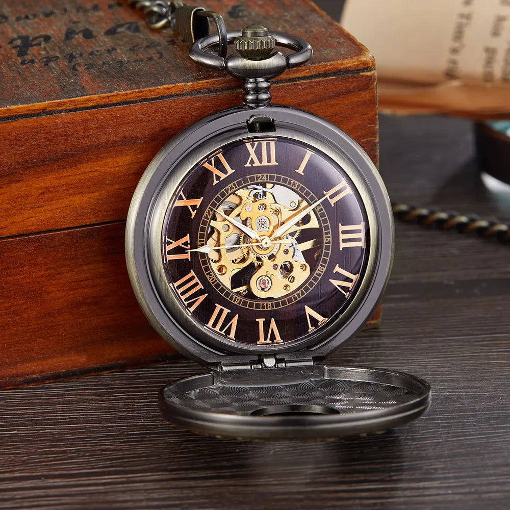 Vintage Number Dial Mechanical Pocket Watch