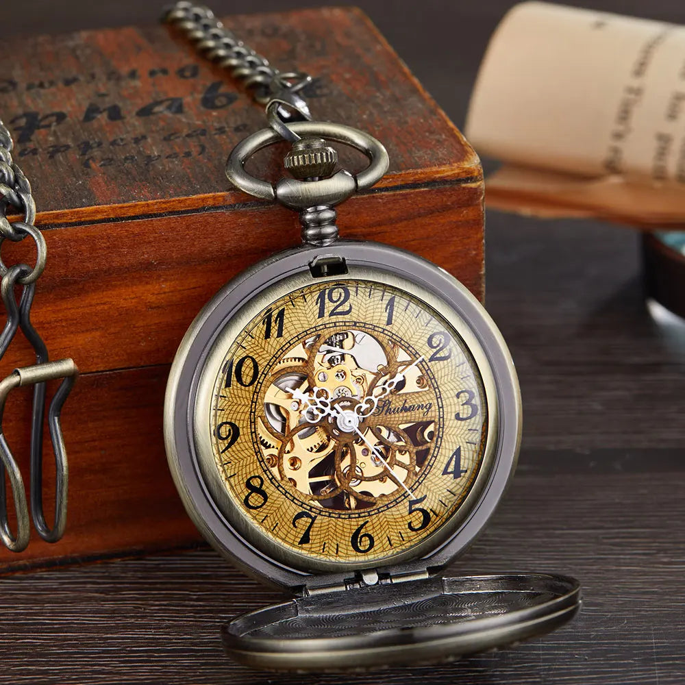 Vintage Number Dial Mechanical Pocket Watch