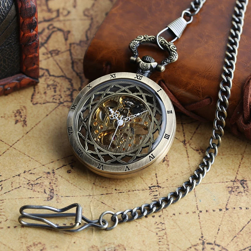 Transparent Skeleton Pocket Watch