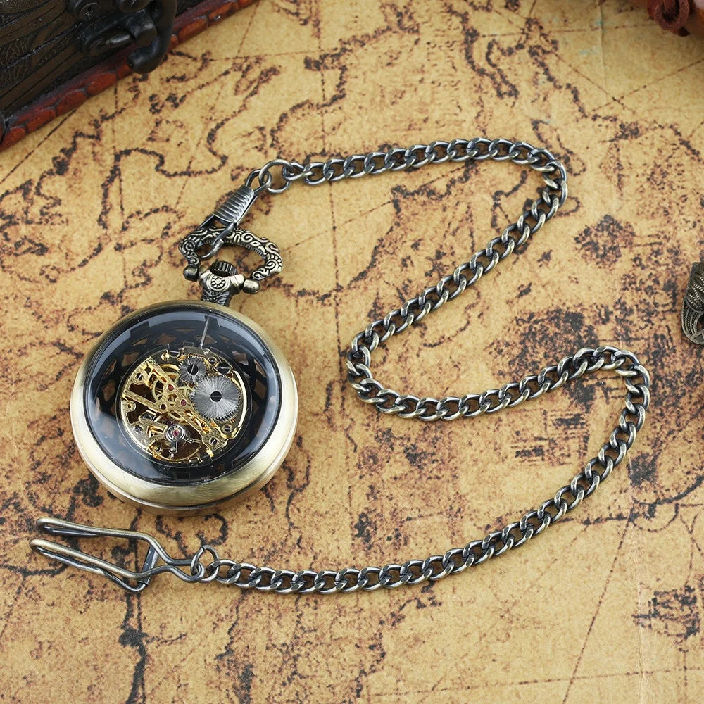 Transparent Skeleton Pocket Watch