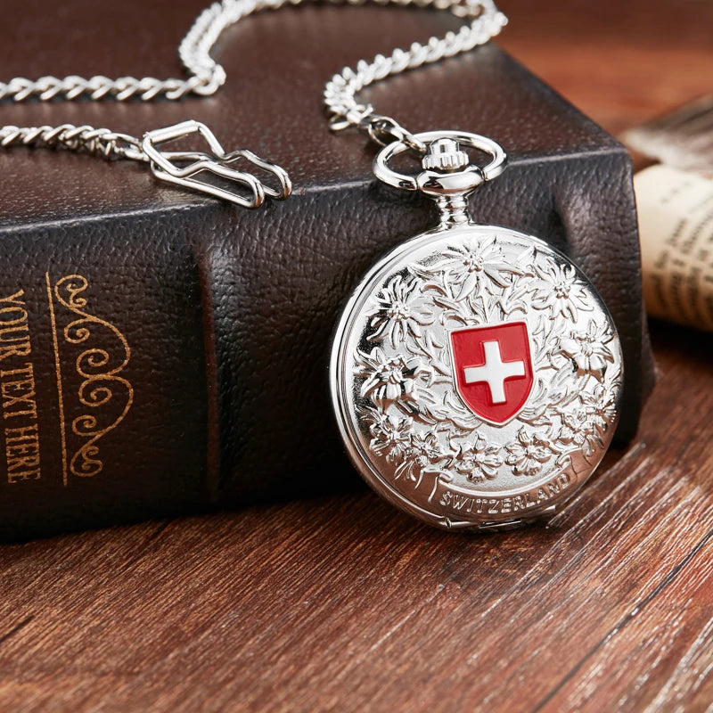 Red Cross Mechanical Pocket Watch