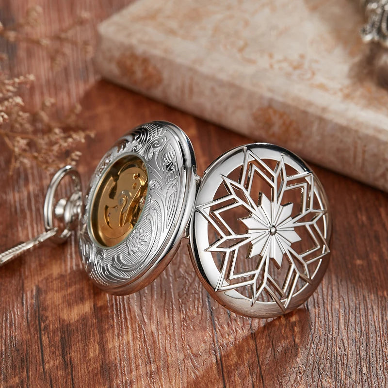 Maple Leaves Mechanical Pocket Watch