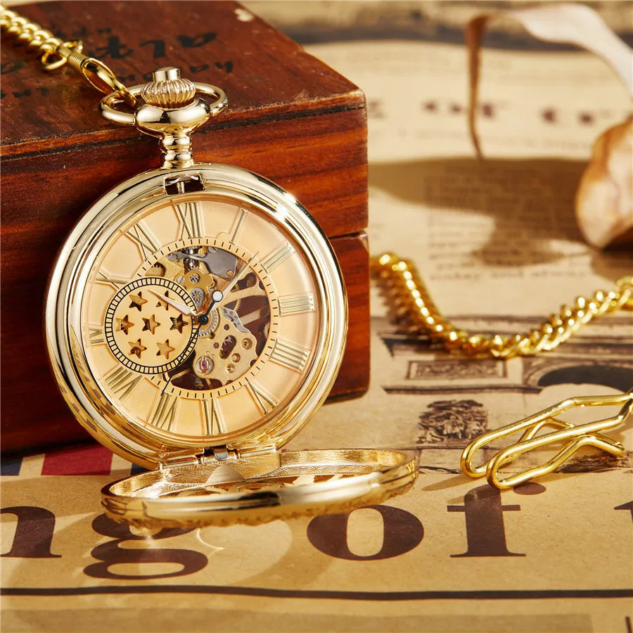 Ancient Antique Steampunk Mechanical Pocket Watch