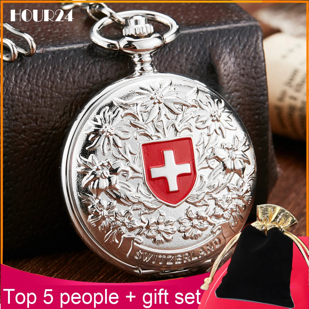 Red Cross Mechanical Pocket Watch