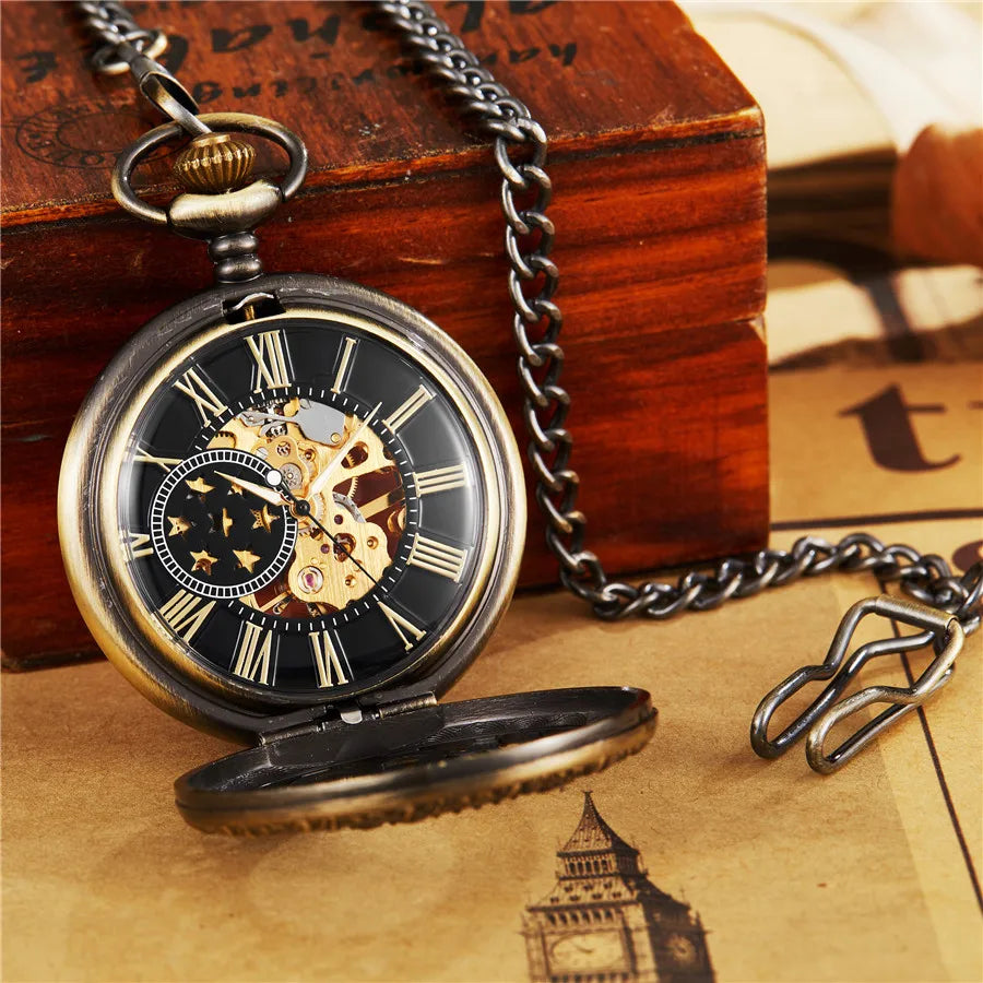 Ancient Antique Steampunk Mechanical Pocket Watch