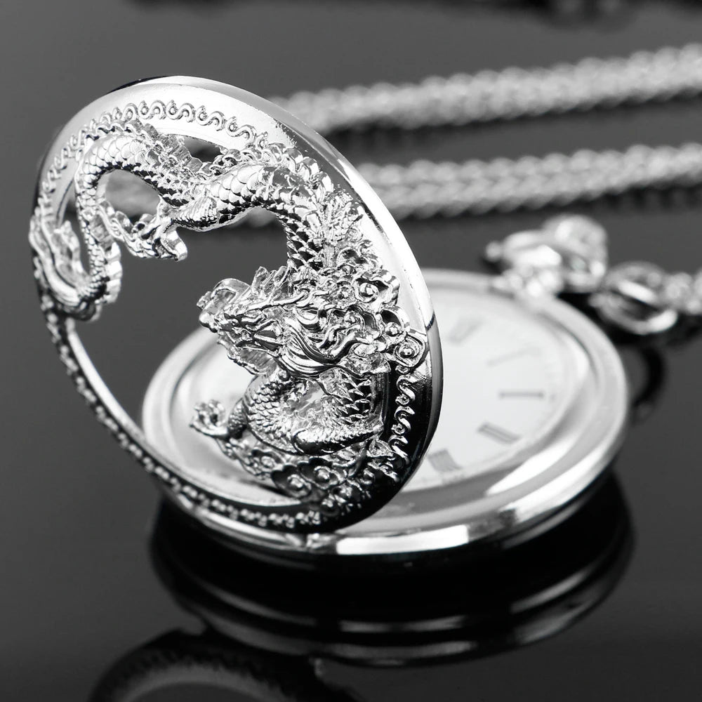 Flying Dragon Hollow Pocket Watch