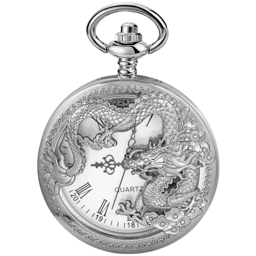 Flying Dragon Hollow Pocket Watch