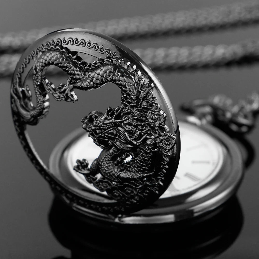 Flying Dragon Hollow Pocket Watch