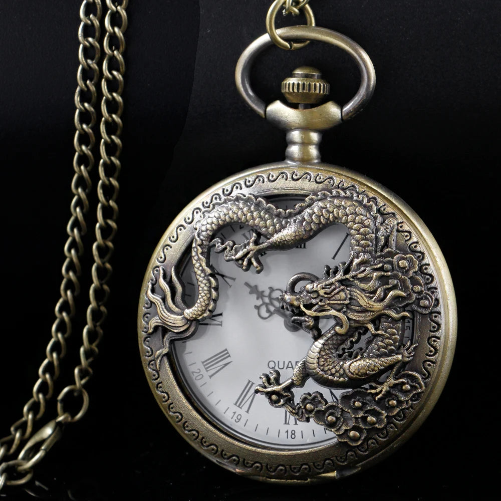 Flying Dragon Hollow Pocket Watch