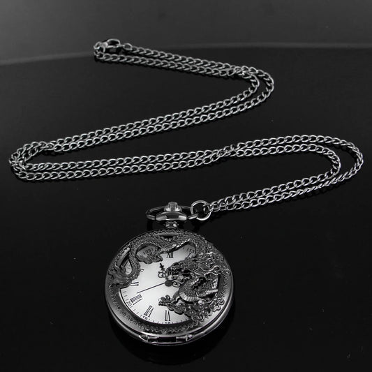 Flying Dragon Hollow Pocket Watch