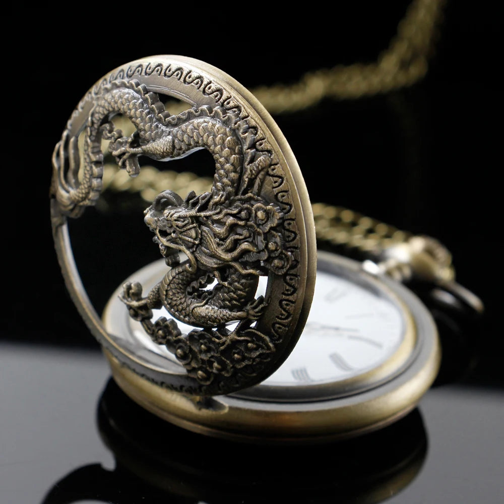 Flying Dragon Hollow Pocket Watch
