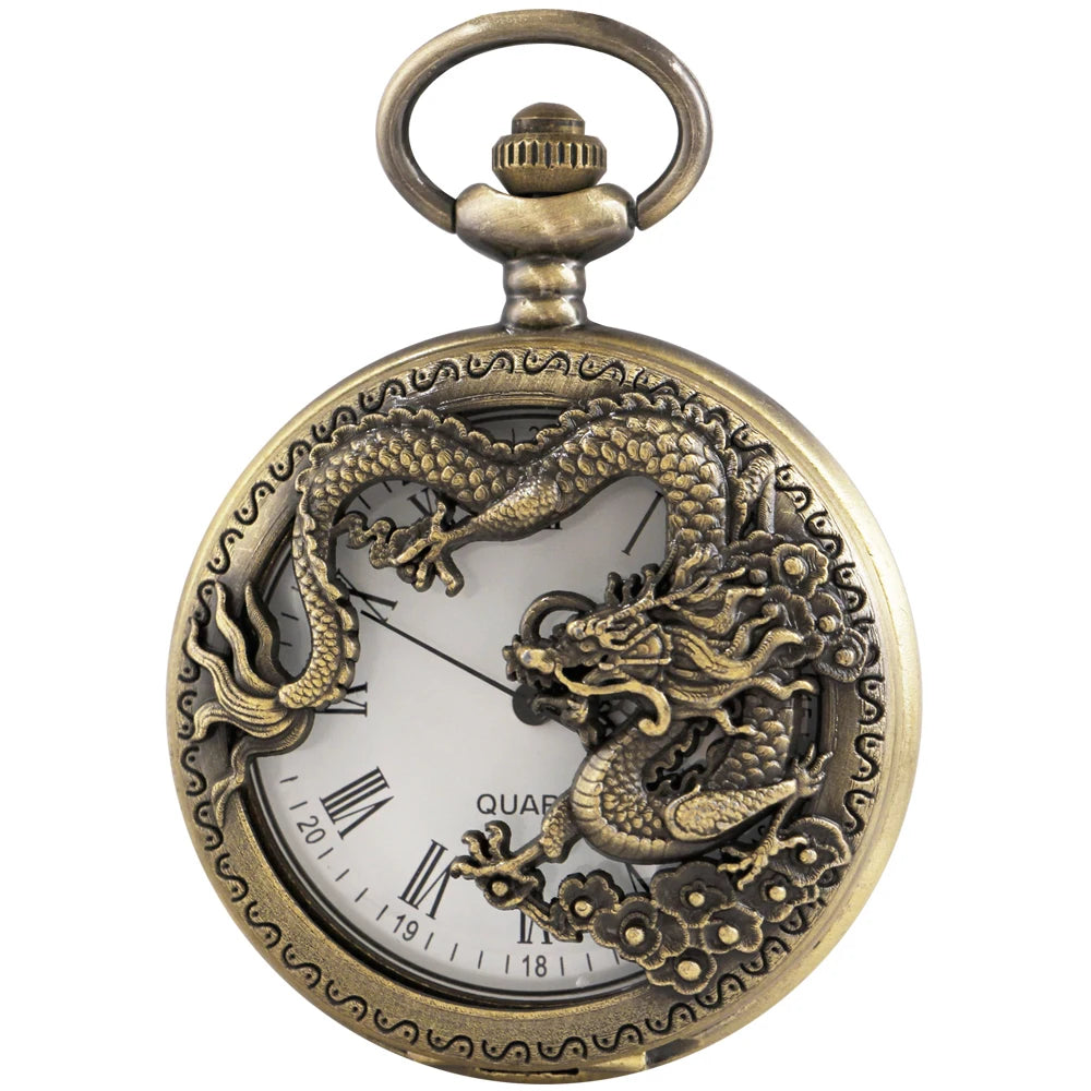 Flying Dragon Hollow Pocket Watch