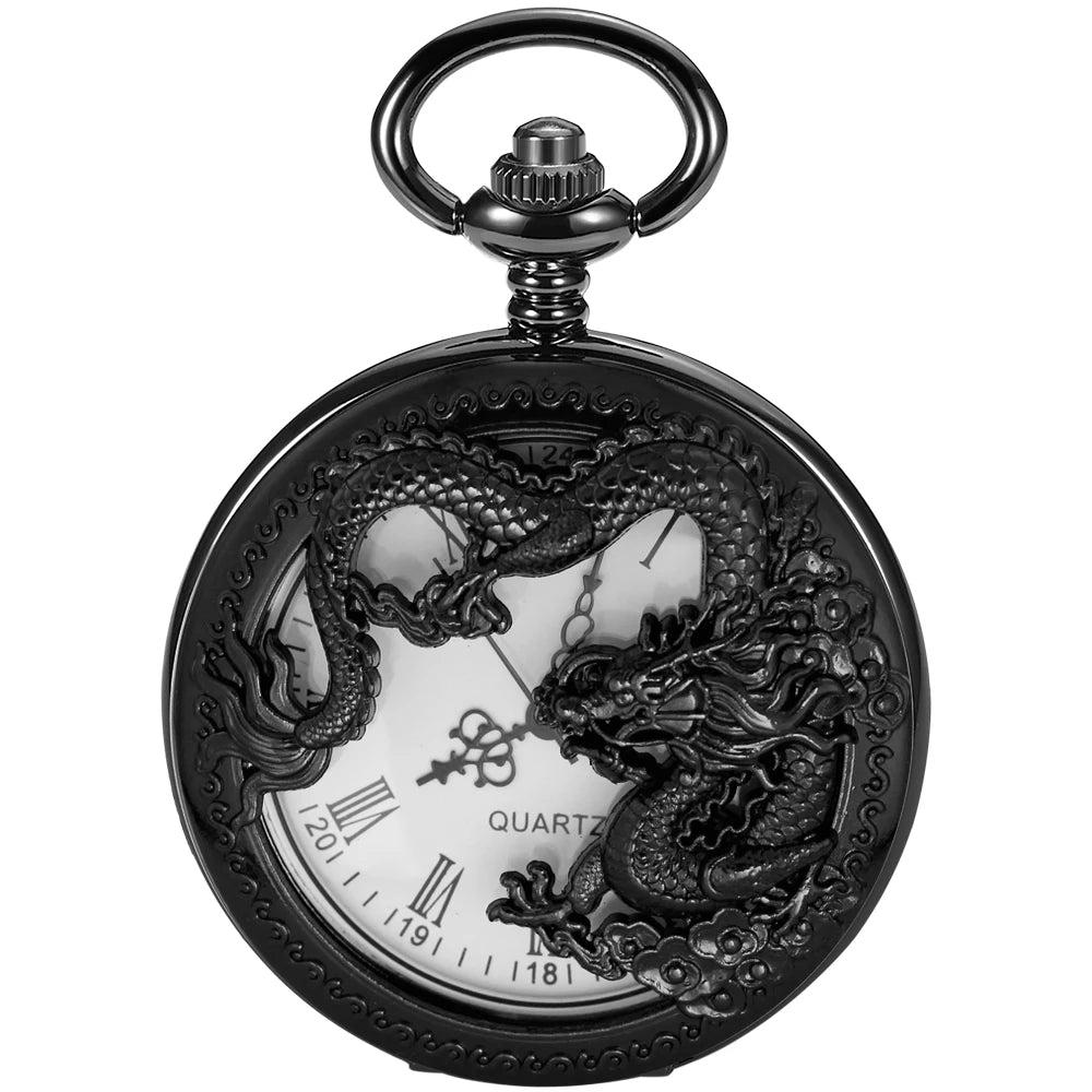 Flying Dragon Hollow Pocket Watch