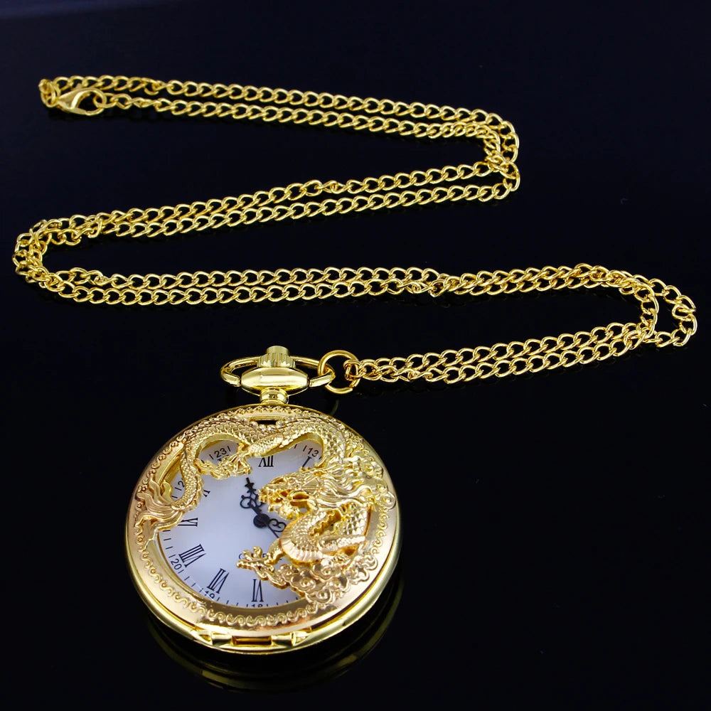 Flying Dragon Hollow Pocket Watch