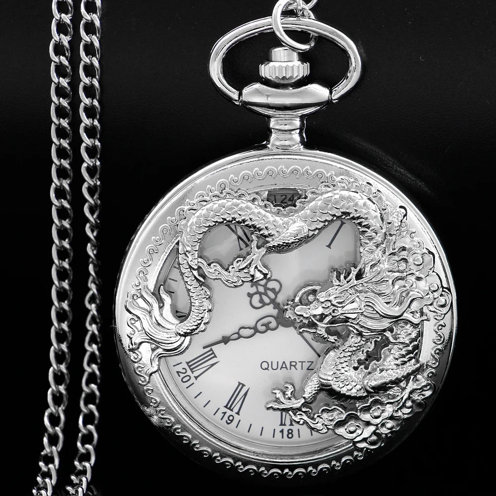 Flying Dragon Hollow Pocket Watch