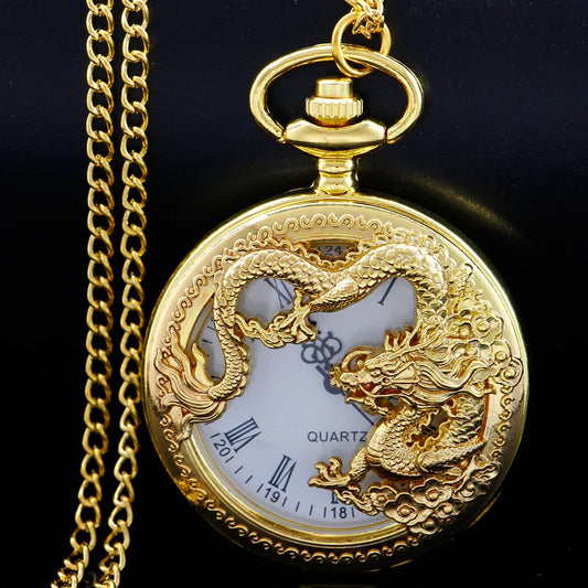 Flying Dragon Hollow Pocket Watch