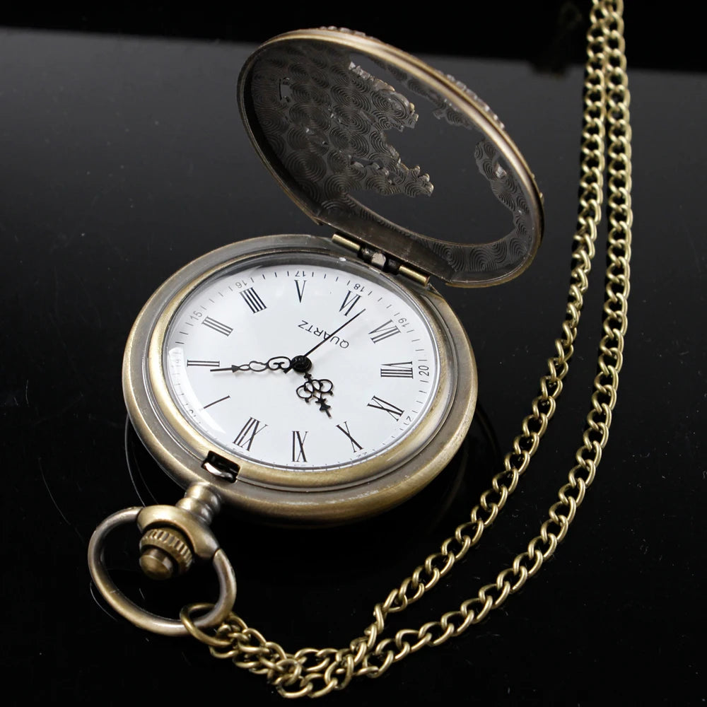 Flying Dragon Hollow Pocket Watch