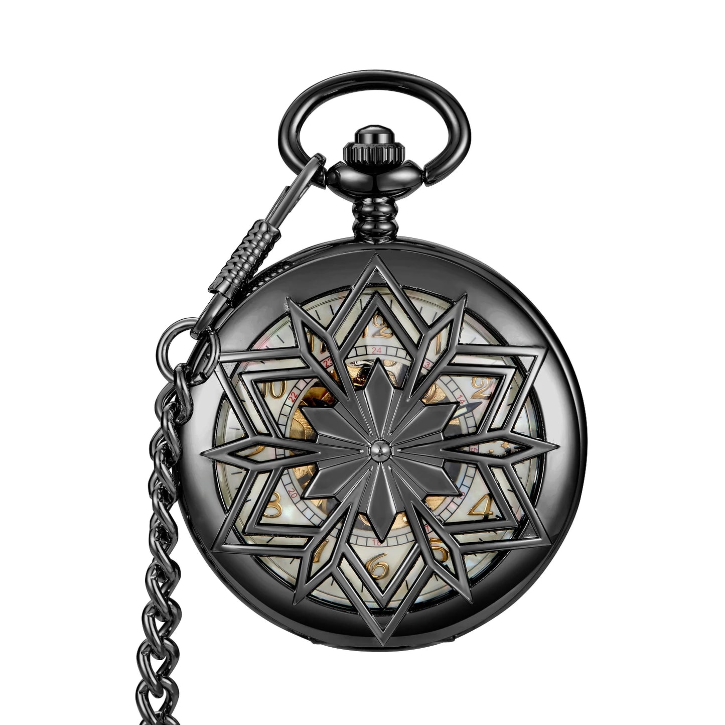 Maple Leaves Mechanical Pocket Watch