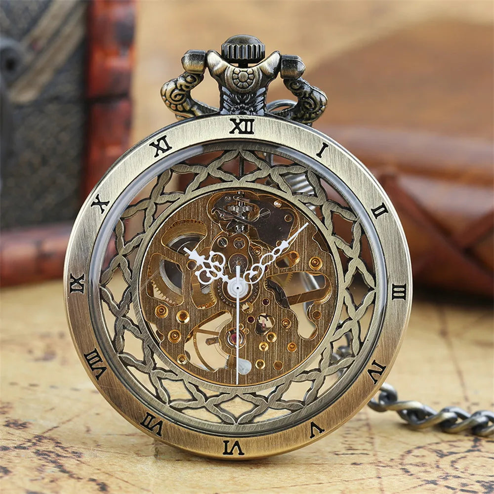 Transparent Skeleton Pocket Watch