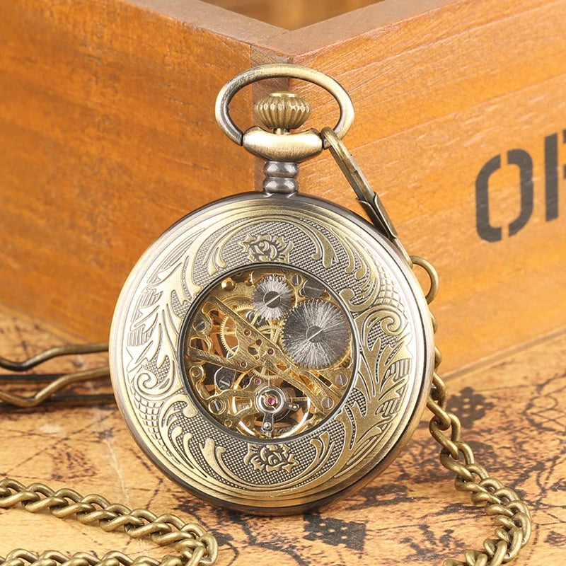 Steampunk Hollow Heart Pocket Watch