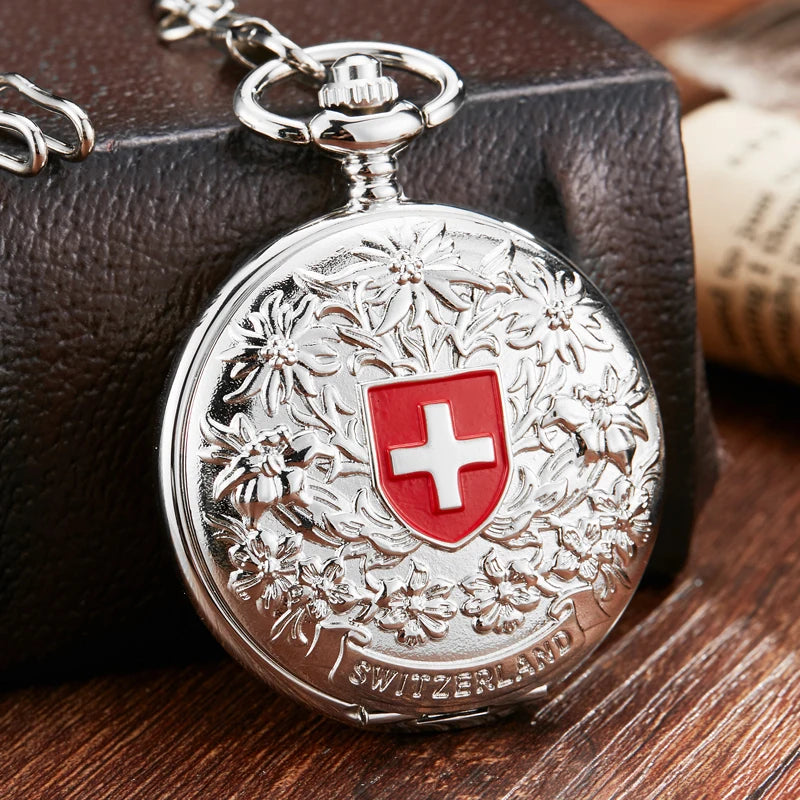Red Cross Mechanical Pocket Watch