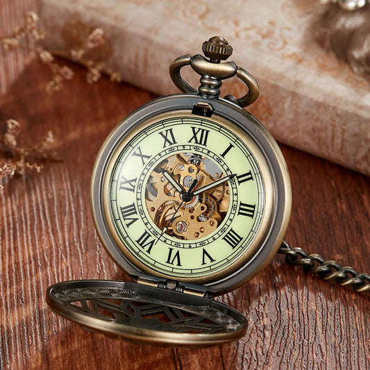 Maple Leaves Mechanical Pocket Watch