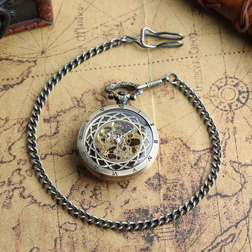 Transparent Skeleton Pocket Watch