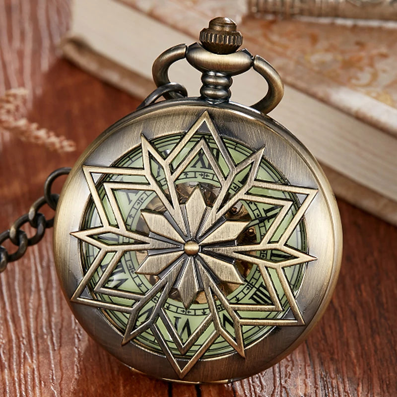 Maple Leaves Mechanical Pocket Watch