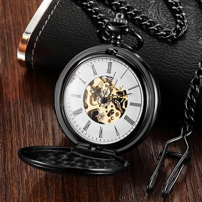 Luxury Smooth Case Mechanical Pocket Watch