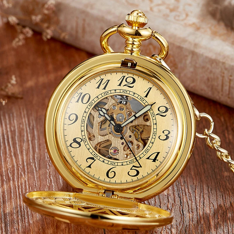 Maple Leaves Mechanical Pocket Watch