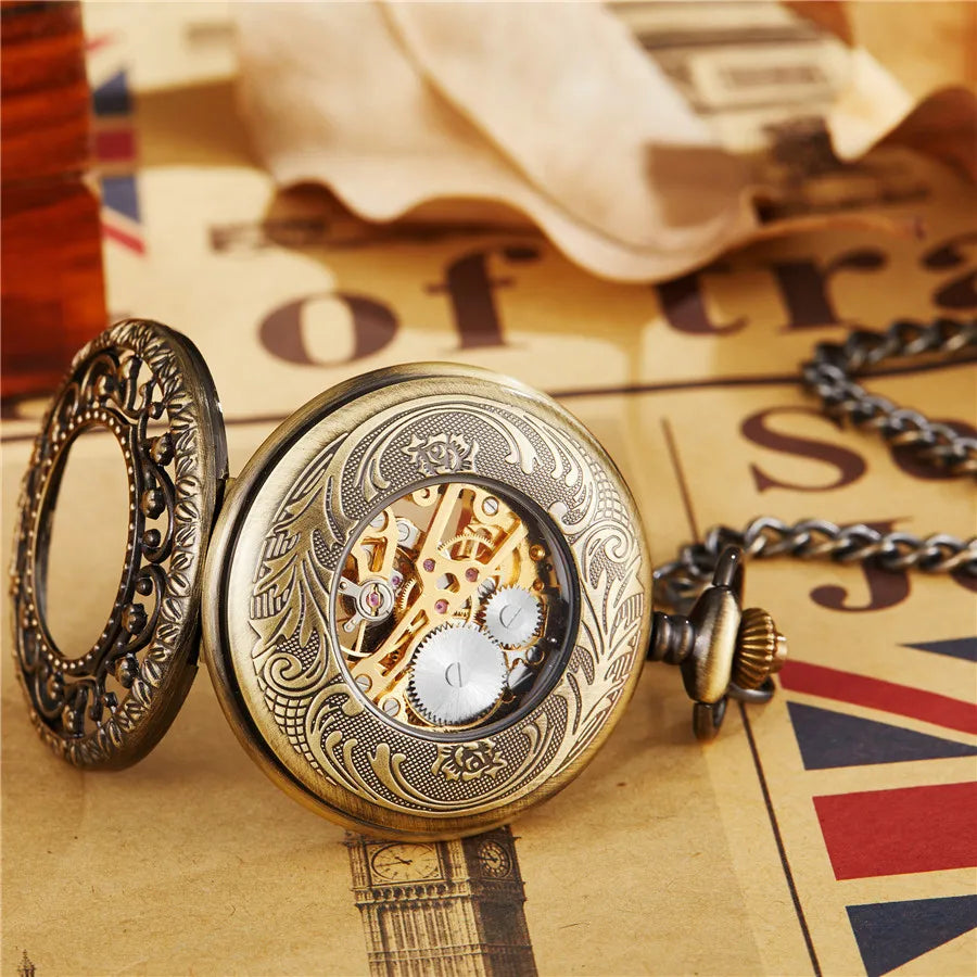 Ancient Antique Steampunk Mechanical Pocket Watch