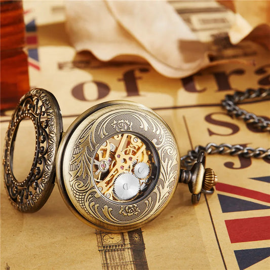 Ancient Antique Steampunk Mechanical Pocket Watch
