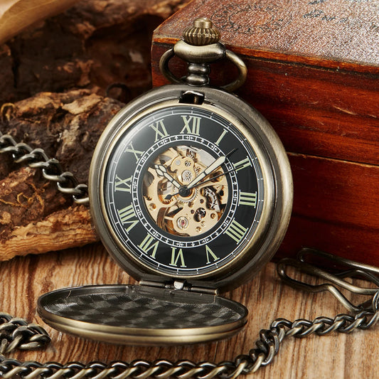 Luxury Smooth Case Mechanical Pocket Watch