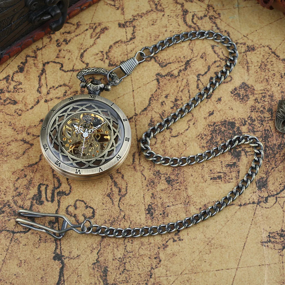 Transparent Skeleton Pocket Watch