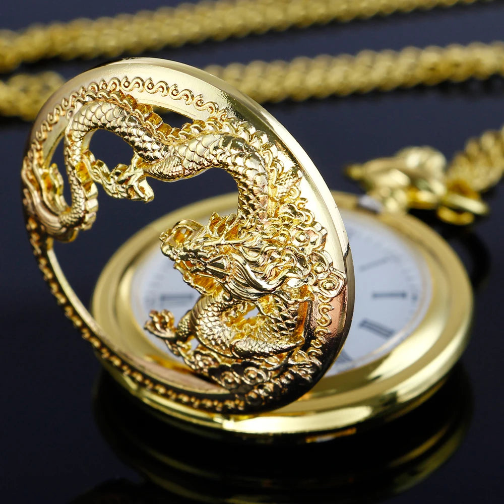 Flying Dragon Hollow Pocket Watch