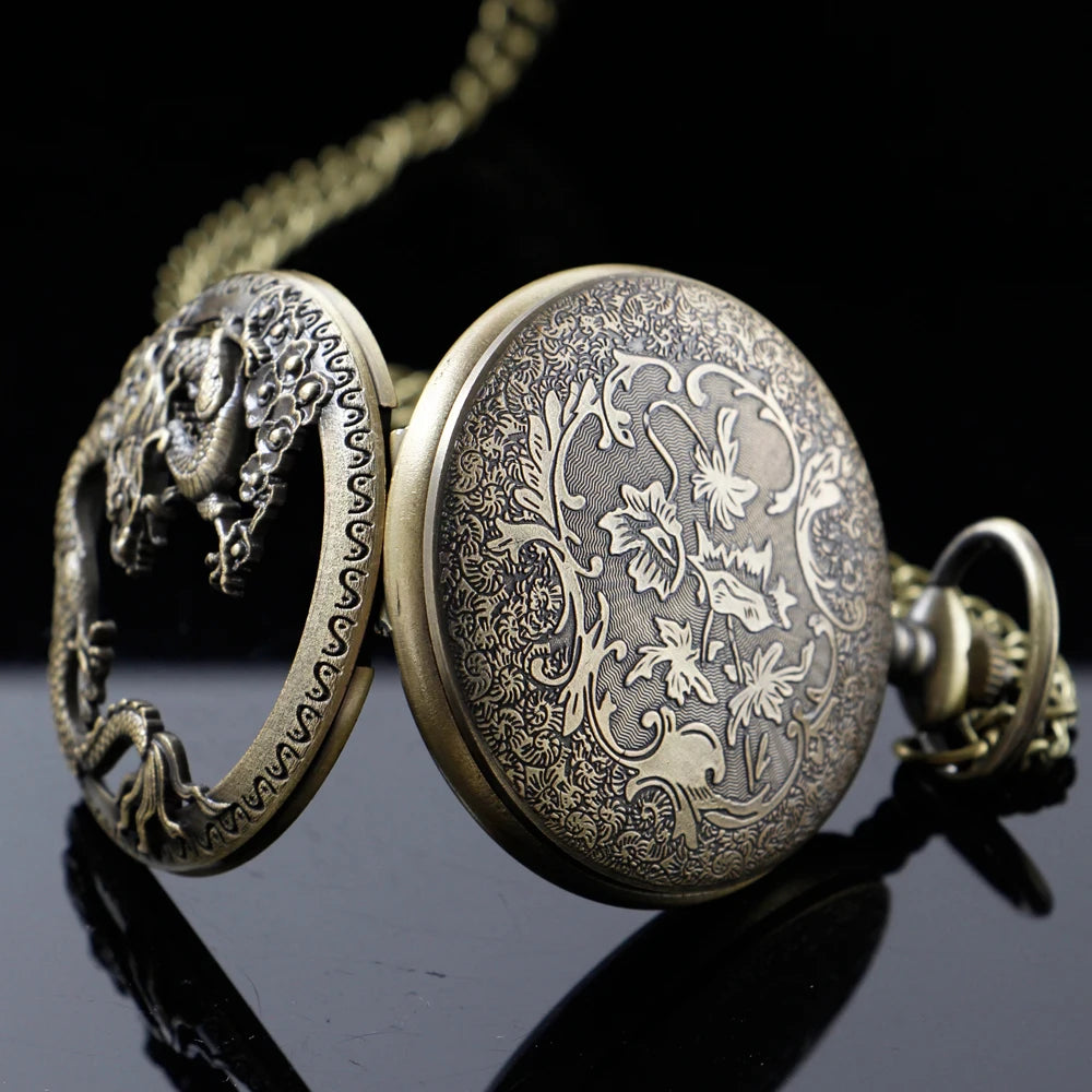 Flying Dragon Hollow Pocket Watch