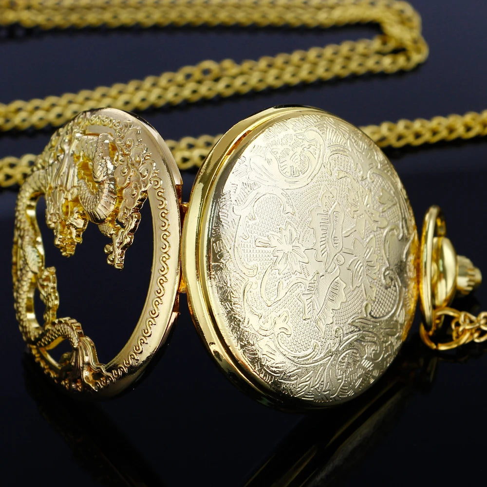 Flying Dragon Hollow Pocket Watch